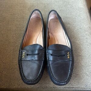 Black Leather Ralph Lauren loafers